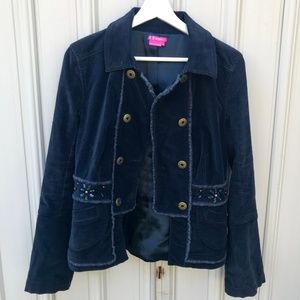 BCBGirls Blue Jacket Cost Button Down Front Size M